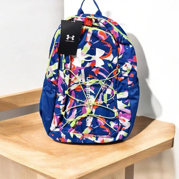NWT Under Armour Hustle Sport Backpack Blue/Multi UA Storm Technology 1364181 UA Hustle Sport Backpack – The Shoe Box main image 2